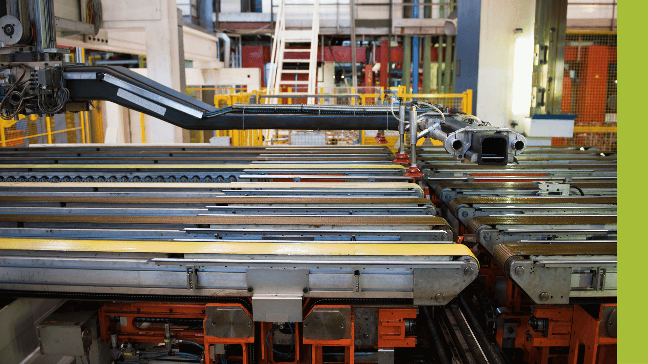 Robots at work in a factory